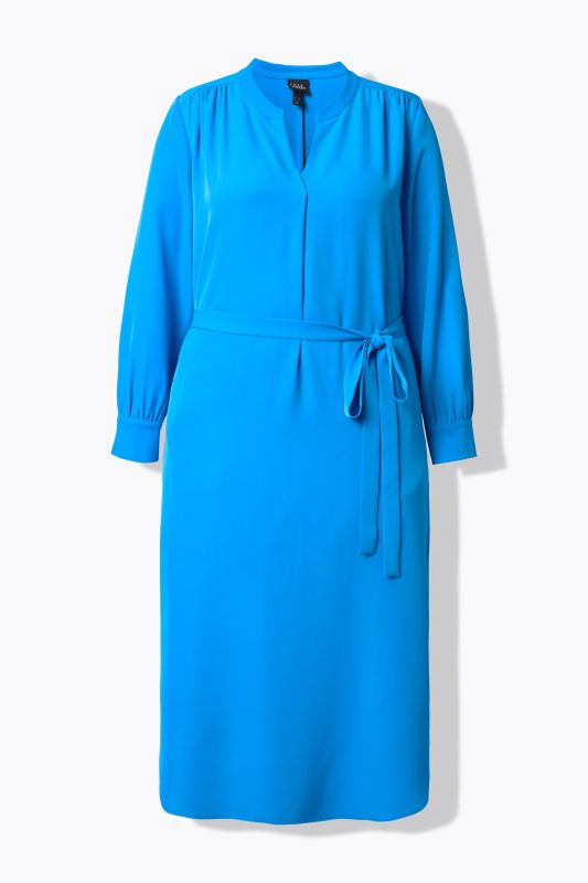 Belted Long Sleeve Midi Dress