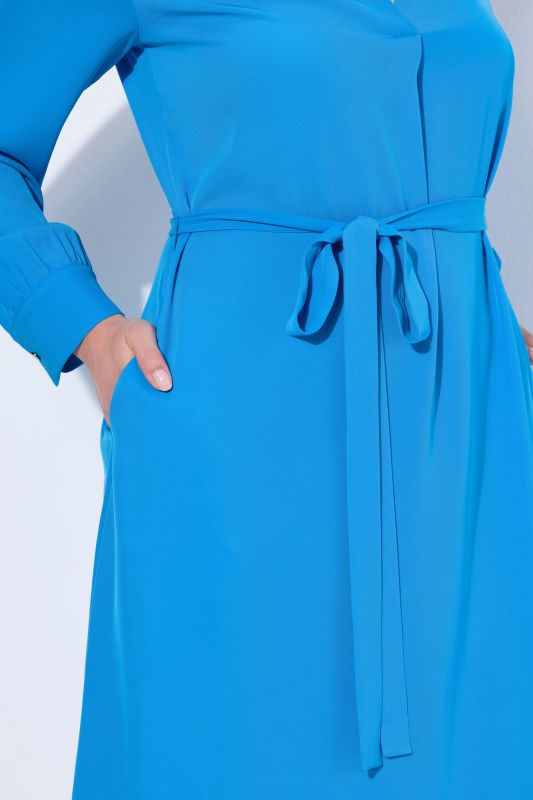 Belted Long Sleeve Midi Dress