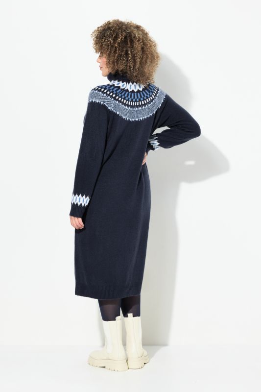 Norwegian Striped Knit Turtleneck Dress