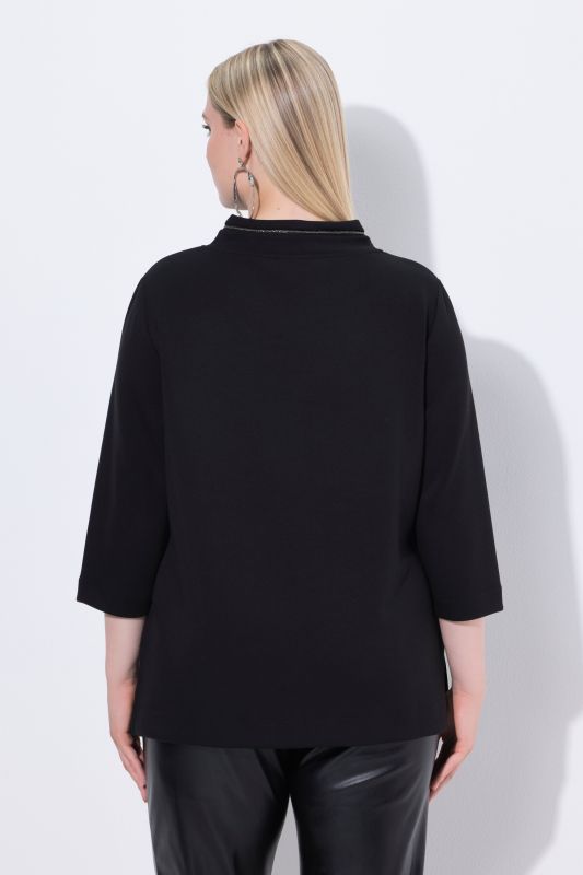 Decorative Chain Collar Sweatshirt