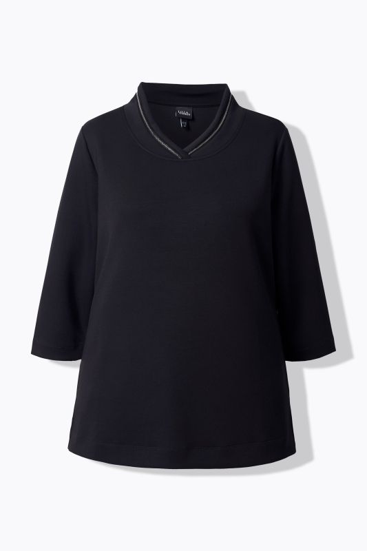 Decorative Chain Collar Sweatshirt