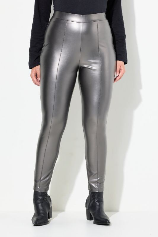Metallic Faux Leather Leggings