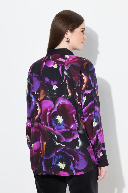 Риза с принт на рози