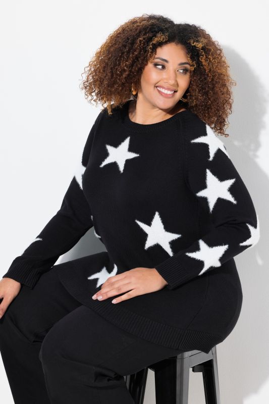 Пуловер с блестящи звезди