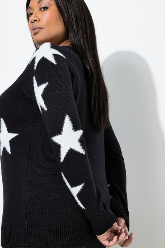 Пуловер с блестящи звезди