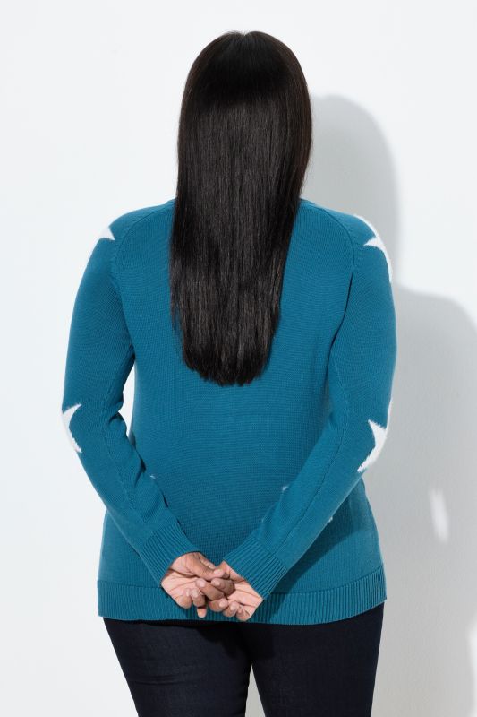 Пуловер с блестящи звезди