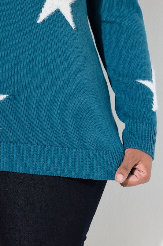 Пуловер с блестящи звезди