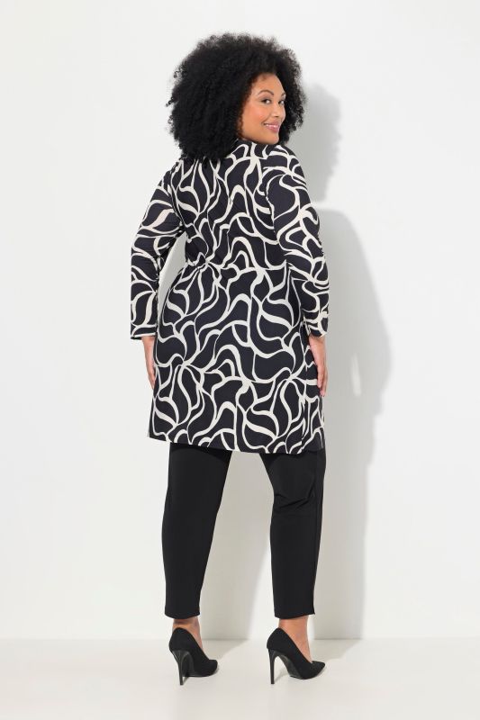 Matte Jersey Geometric Print Long Sleeve Tunic