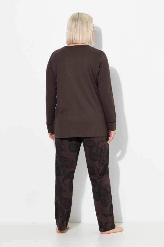 Paisley Print Two Piece Pajama Set