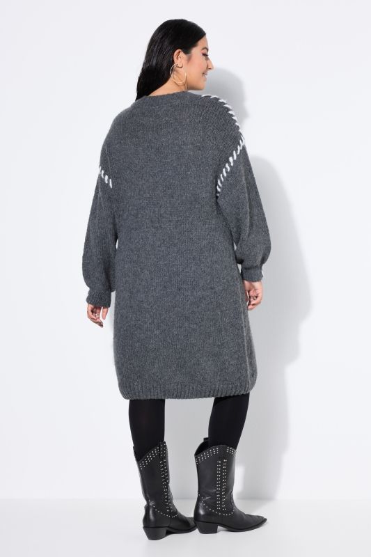 Oversized Seam Long Sleeve Sweater Dress