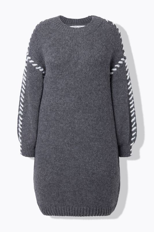 Oversized Seam Long Sleeve Sweater Dress