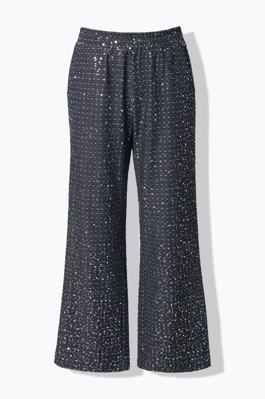 Sequined Denim Elastic Waist Jeans