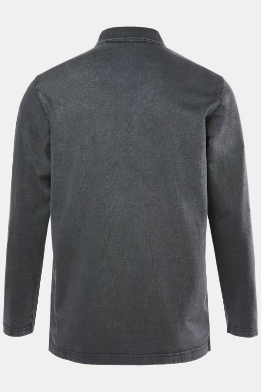 Блуза с яка, копчета на деколтето и джоб