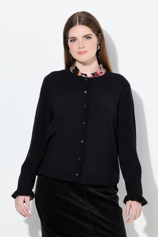 Ruffle Cuff Long Sleeve Cardigan