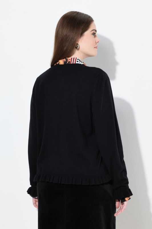 Ruffle Cuff Long Sleeve Cardigan