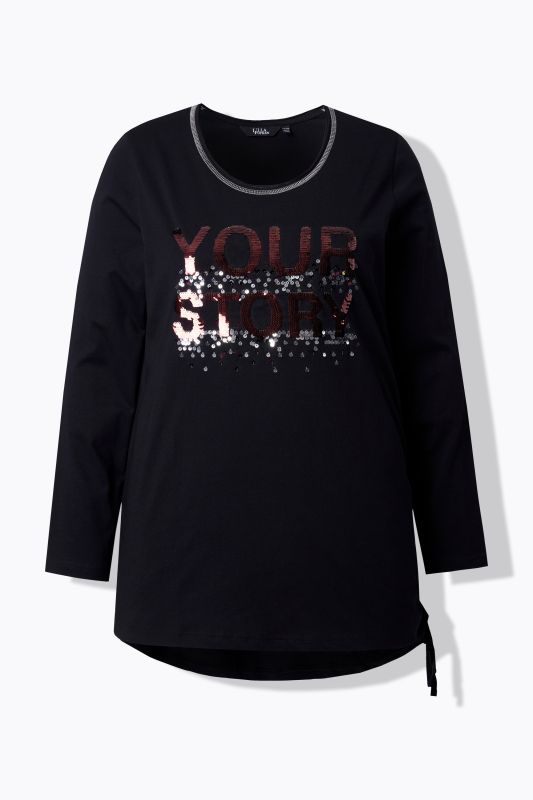 Тениска с надписи и пайети