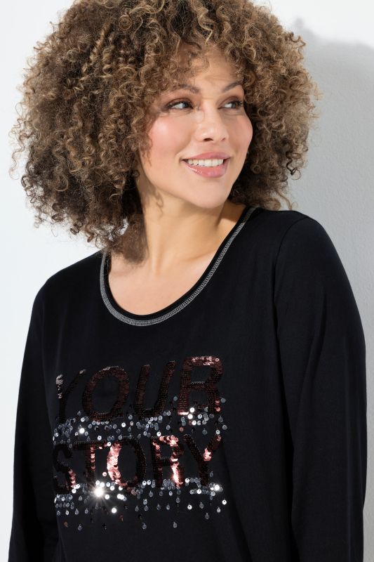 Тениска с надписи и пайети