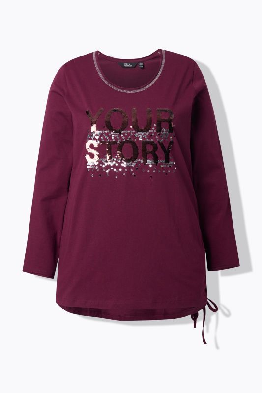 Тениска с надписи и пайети