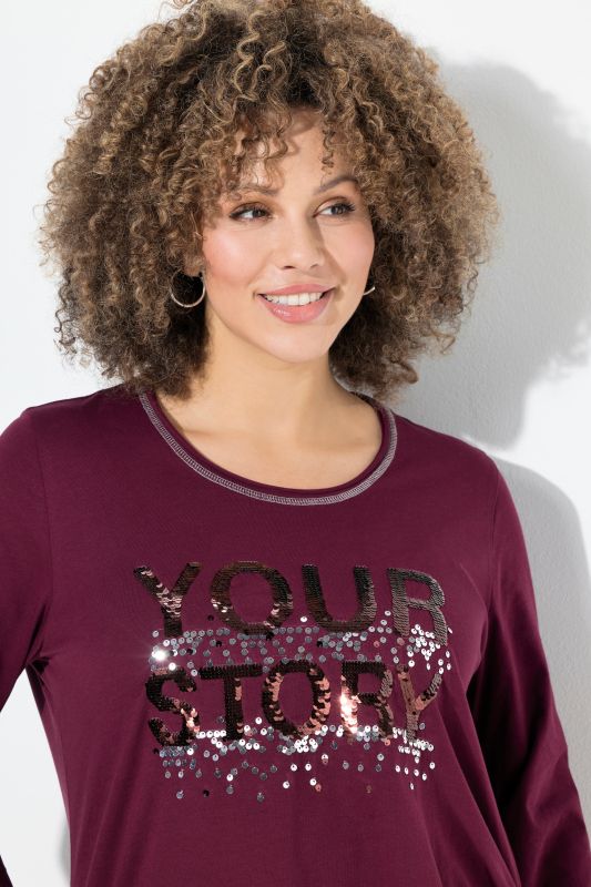 Тениска с надписи и пайети