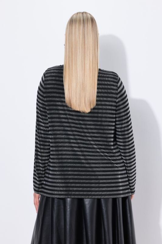 Тениска с бляскави райета