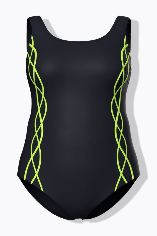 Braided Piping One Piece Swimsuit