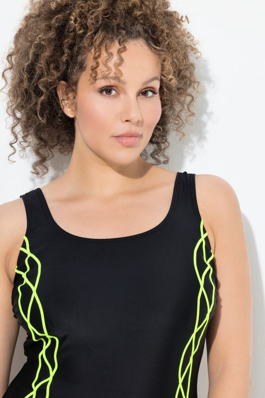 Braided Piping One Piece Swimsuit