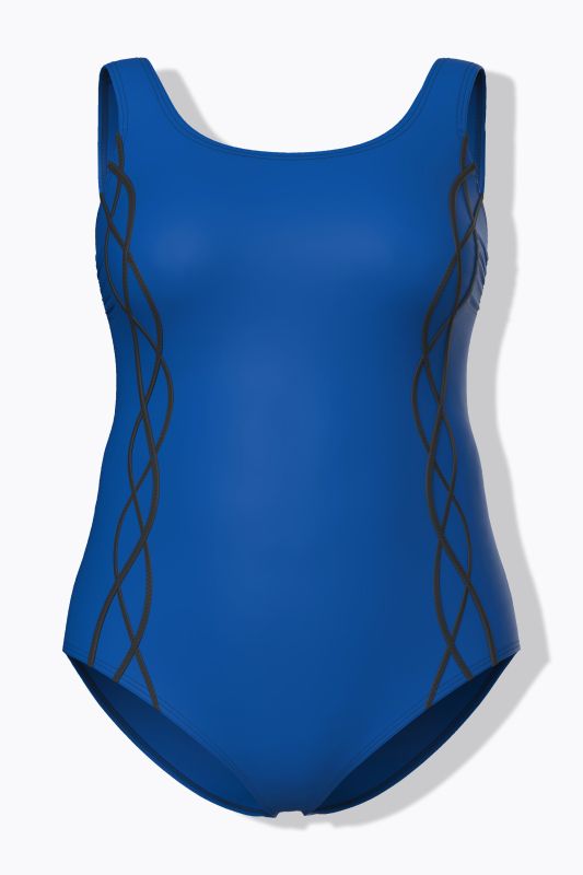 Braided Piping One Piece Swimsuit