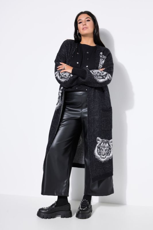 Жилетка плетена с тигров принт