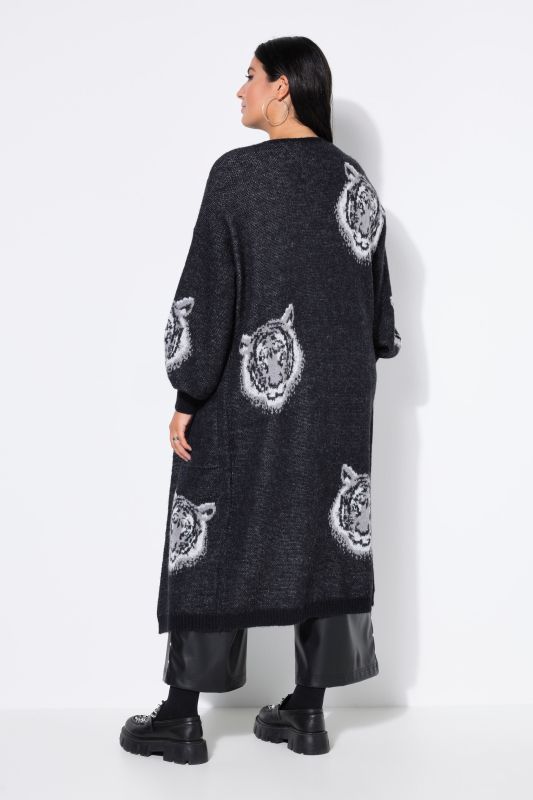 Жилетка плетена с тигров принт