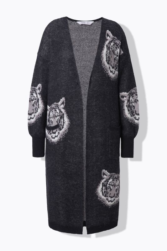 Жилетка плетена с тигров принт