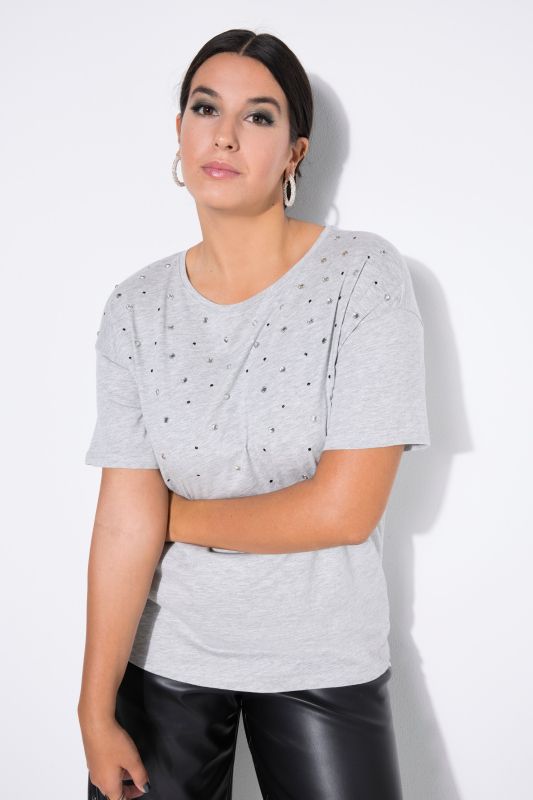 Тениска с метални бляскави акценти