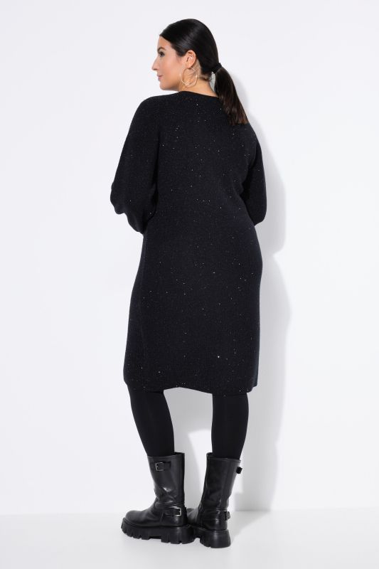 Рокля плетена с бляскав акцент