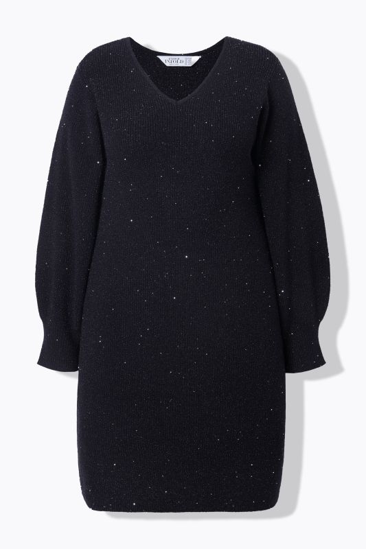 Рокля плетена с бляскав акцент