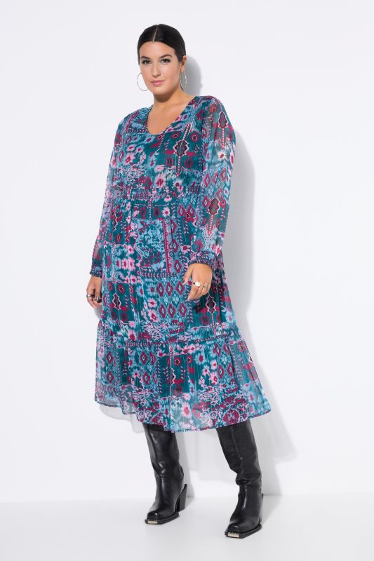 Рокля с пач принт