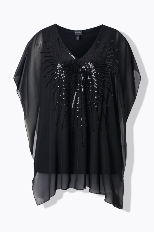 Блуза с пайети и шифон