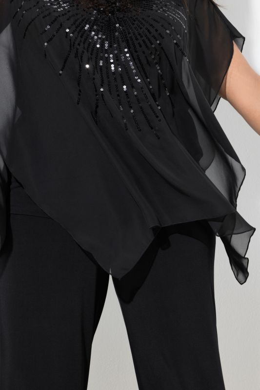 Блуза с пайети и шифон