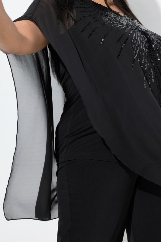 Блуза с пайети и шифон