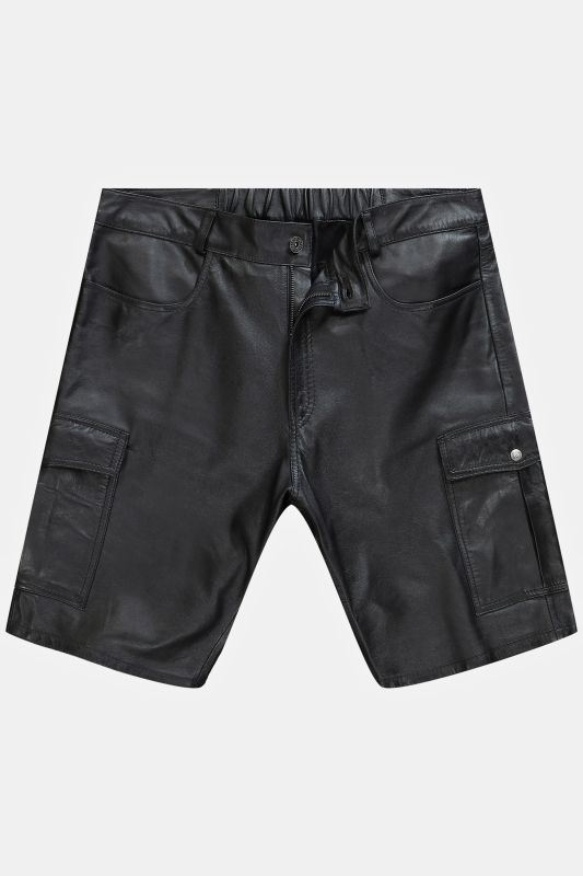 JP1880 leather Cargo Bermuda shorts, leather, lamb Nappa leather, Cargo pockets, up to size 68
