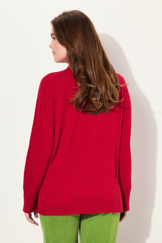 Knit Troyer Collar Long Sleeve Sweater