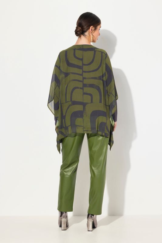 Layered Geometric Print Blouse