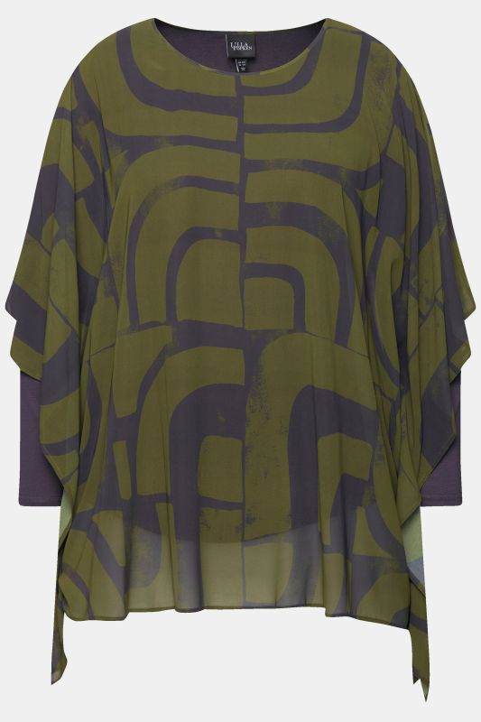 Layered Geometric Print Blouse