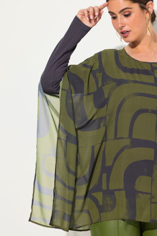 Layered Geometric Print Blouse