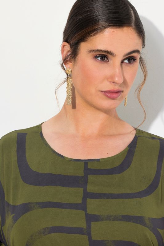 Layered Geometric Print Blouse