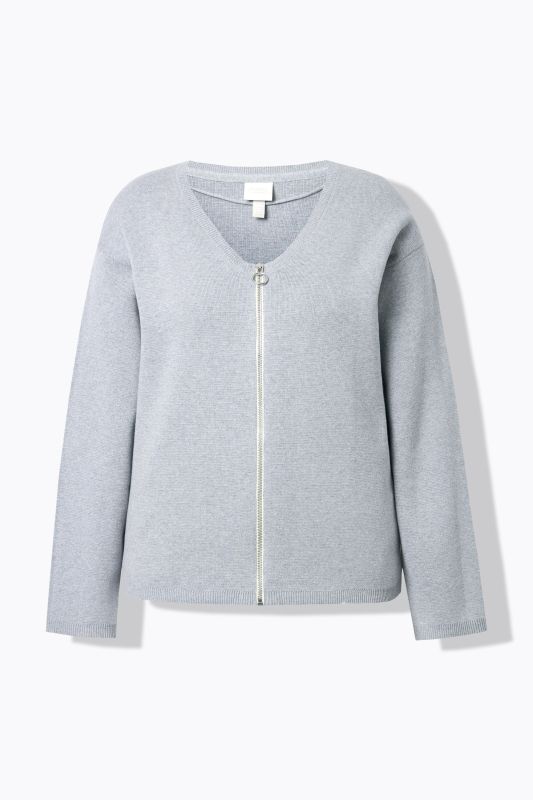 Eco Cotton Zip-Up Milano Knit Cardigan