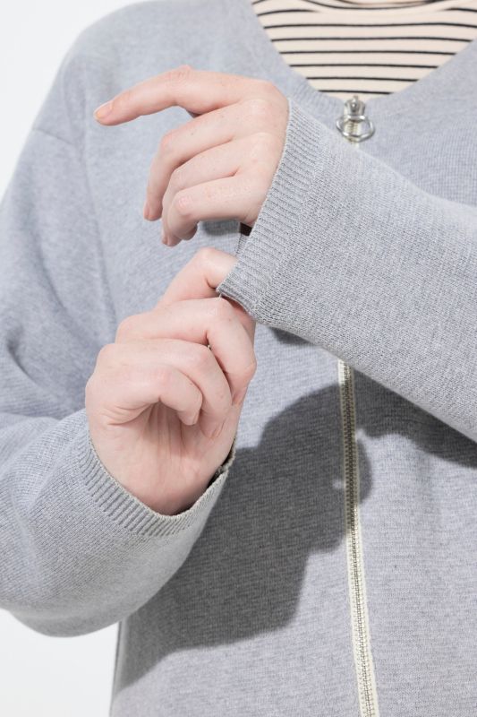 Eco Cotton Zip-Up Milano Knit Cardigan