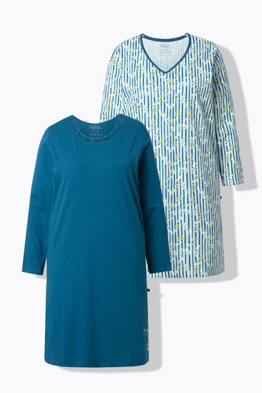 Нощници комплект от 2 броя с ботанически райета