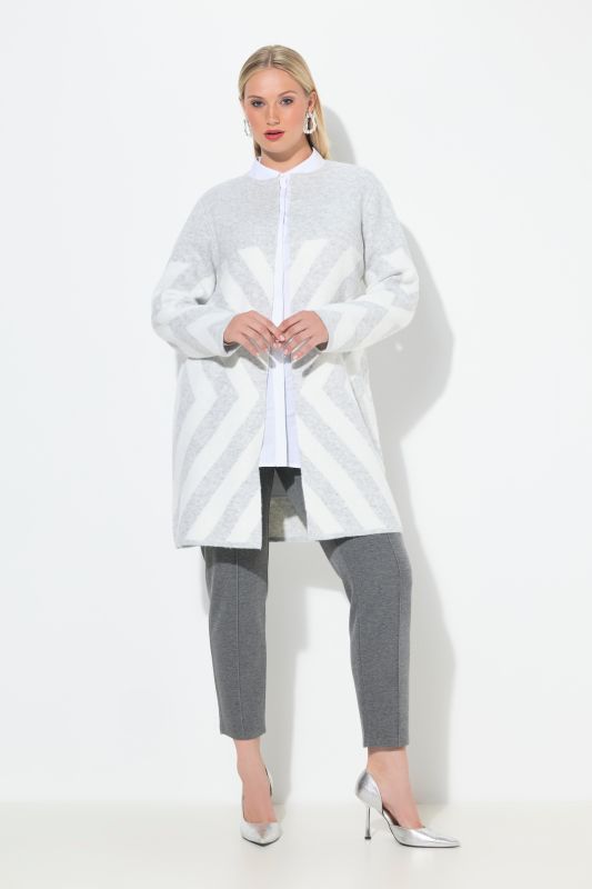 Жилетка плетена с геометрични райета