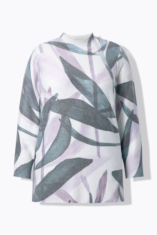 Пуловер с листов принт