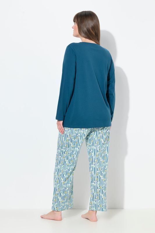 Пижама от 2 части с ботанически райета