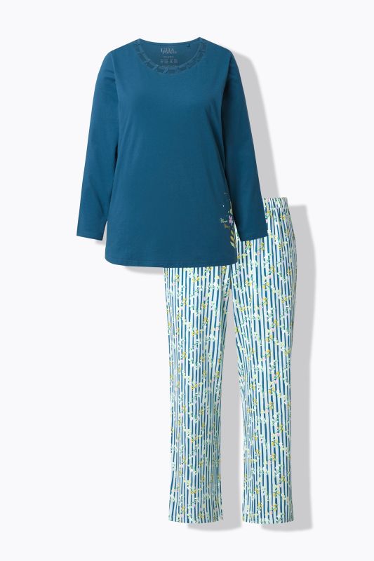 Пижама от 2 части с ботанически райета